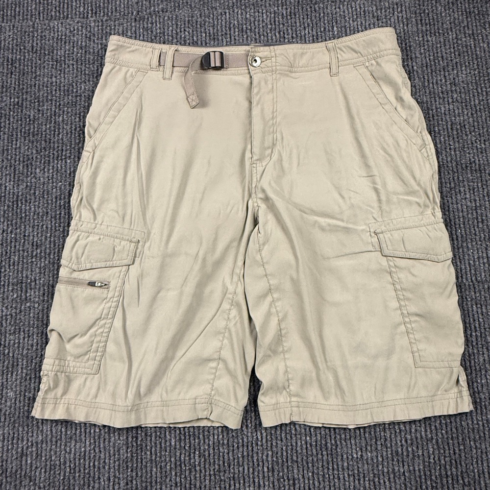 BC Clothing Expedition Mens Size 36 Tech Cargo Shorts Khaki Tan  Adjustable Belt
